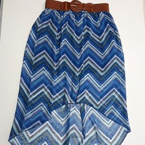 ❤ ❤️❤️ 4 for $20  High low belted blue skirt